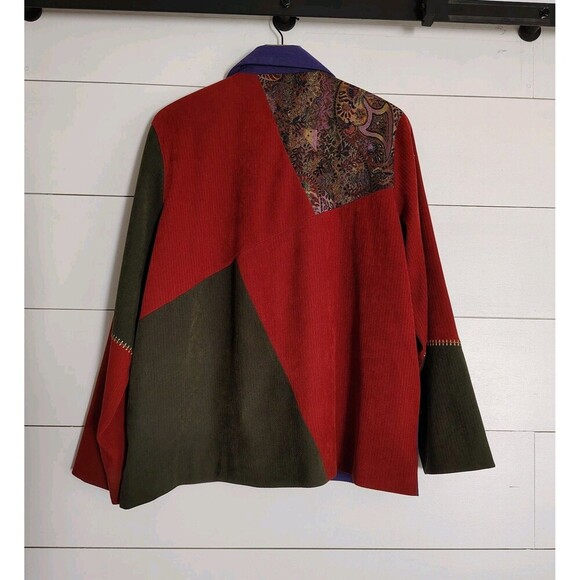 Koret Womens Patchwork Jacket Floral Embroidered Button Granny Tapestry 16W - Picture 2 of 8